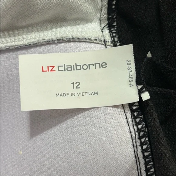 Liz Claiborne Black & White Paisley One Piece Swimsuit Size 12 Tummy Control - Picture 3 of 4